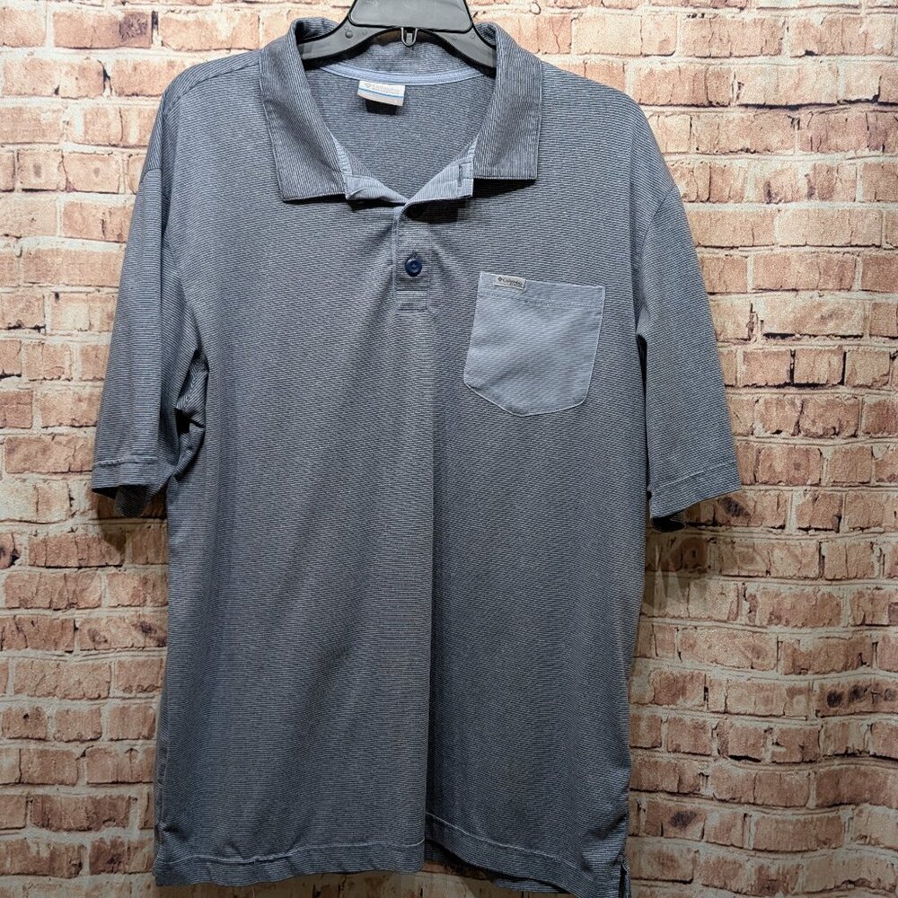 Columbia Polo PFG With Front Pocket Performance Fishing Gear Size Large